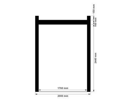 Doorsnede plat dak berging 2m