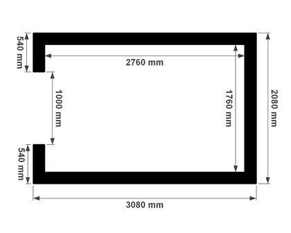 Plattegrond ge&iuml;soleerde plat dak berging 2x3m