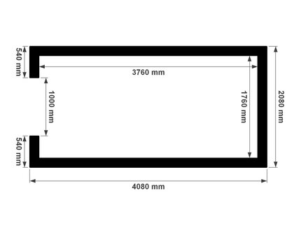 Plattegrond 2x4m berging Multiloods.nl