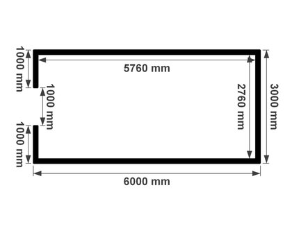 Plattegrond 3x6m plat dak berging