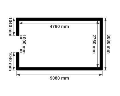 Plat dak berging 3x5m ge&iuml;soleerd multiloods.nl