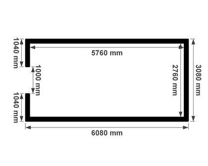 Plattegrond 3x6m ge&iuml;soleerde plat dak berging