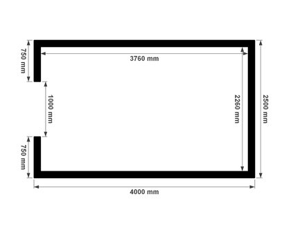 Plattegrond berging ge&iuml;soleerd 2,5x4m