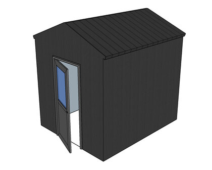 Ge&iuml;soleerde zadeldak berging 2,5x3m Multiloods.nl