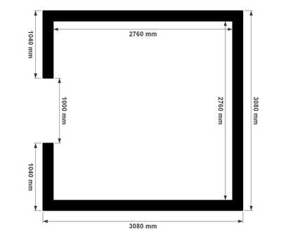 Plattegrond 3x3m zadeldak berging