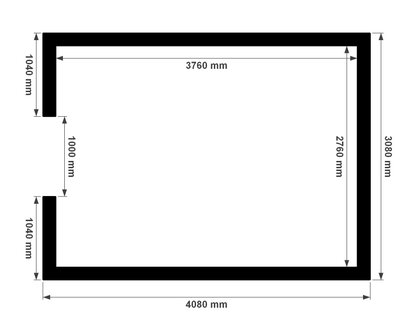 Plattegrond 3x4m berging