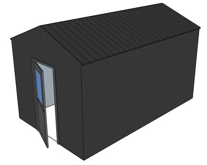 Ge&iuml;soleerde zadeldak berging 3x5m