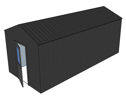 Ge&iuml;soleerde zadeldak berging 3x7m Multiloods.nl