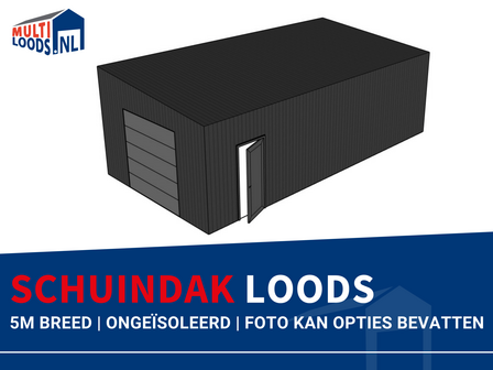 Schuindak Multi Loods 5m breed ongeisoleerd