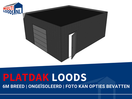 6m Brede platdak Multi Loods ongeisoleerd