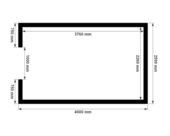 Plattegrond plat dak berging