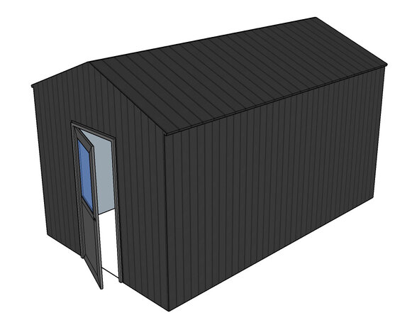 Zadeldak berging 3x5m ongeïsoleerd