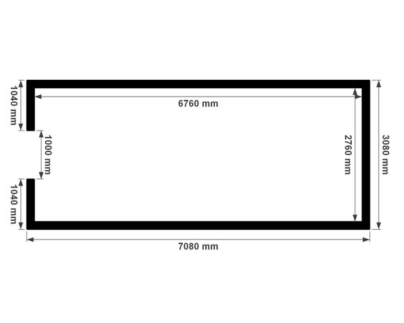 Plattegrond 3x7m geïsoleerde berging