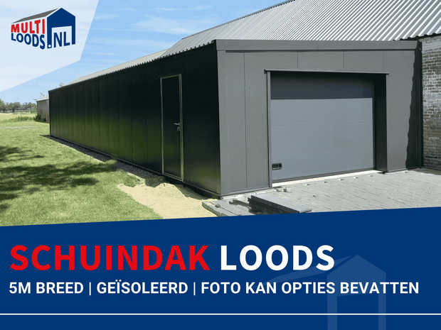 Schuindak Multi Loods 5m breed geisoleerd